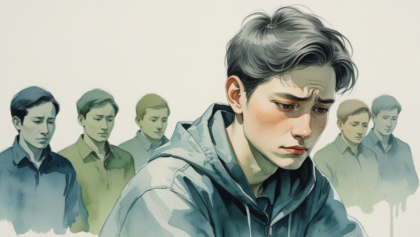 INTP는 연고주의 문화 속에서 감정 중심의 관계에 깊은 피로를 느끼며, 내면의 논리로 그것을 해석하고 조용히 회피합니다에 관한 그림