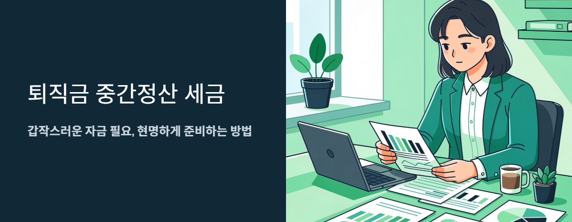 "퇴직연금 중간정산 세금" 문구 이미지