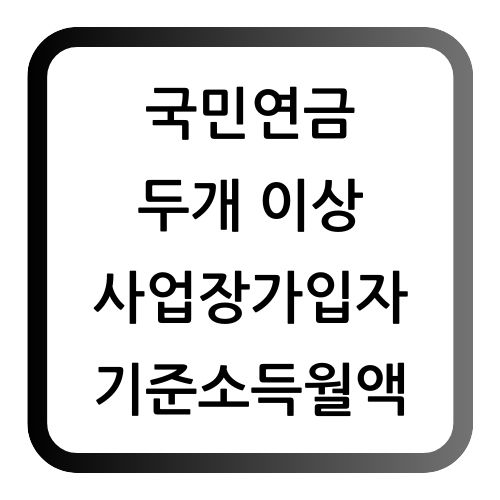 국민연금 둘이상 사업장가입자