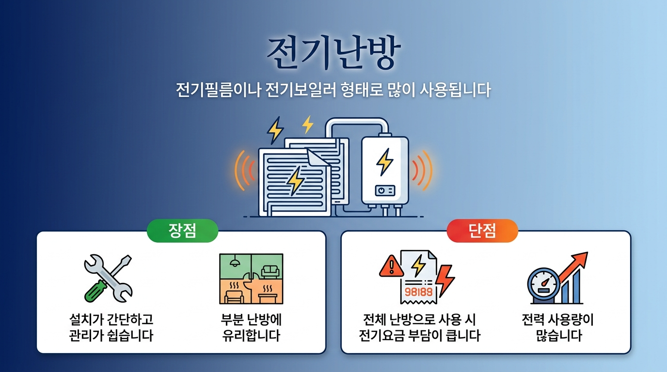 전원주택 난방 방식인 전기난방의 장단점 비교