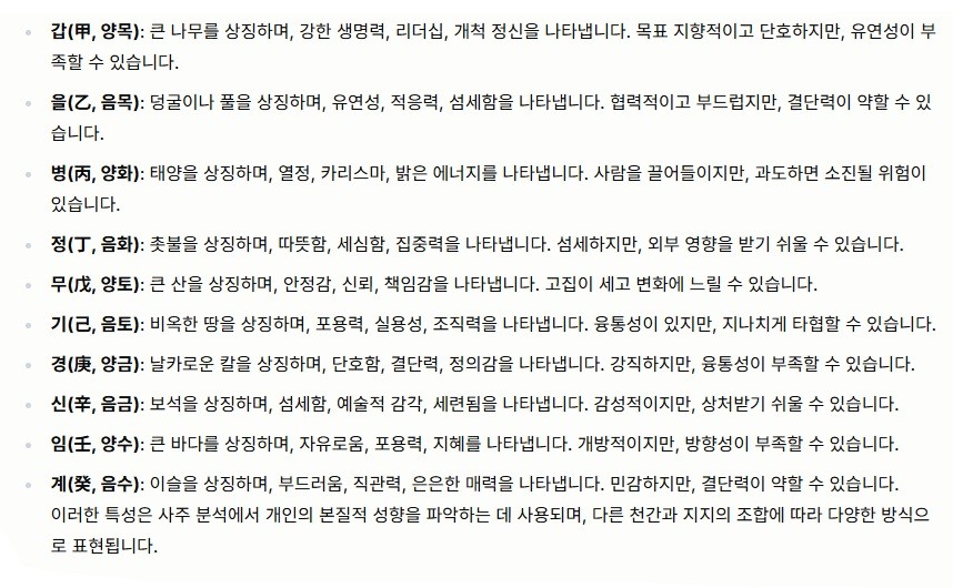 사주명리학 십간