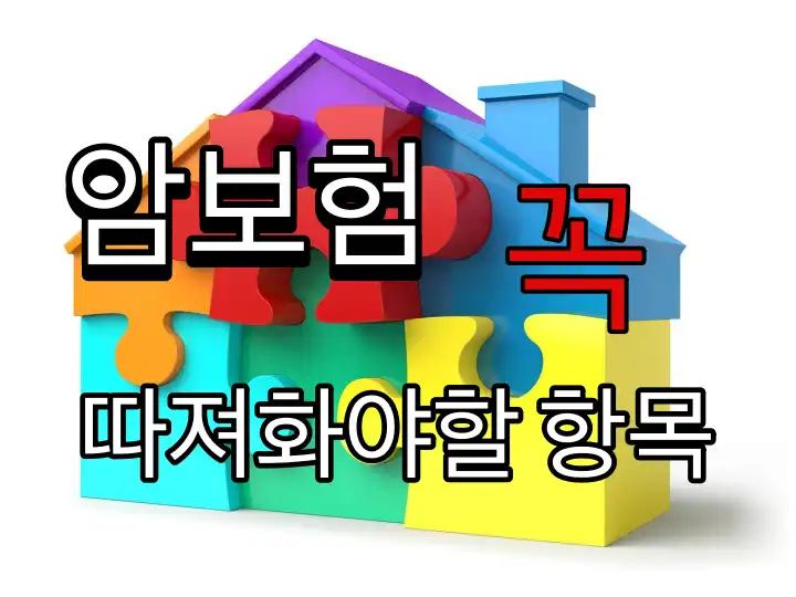 퍼즐로-집모양을-만든-그림에-암보험-꼭-따져봐야할-항목이라고-씌여진-사진