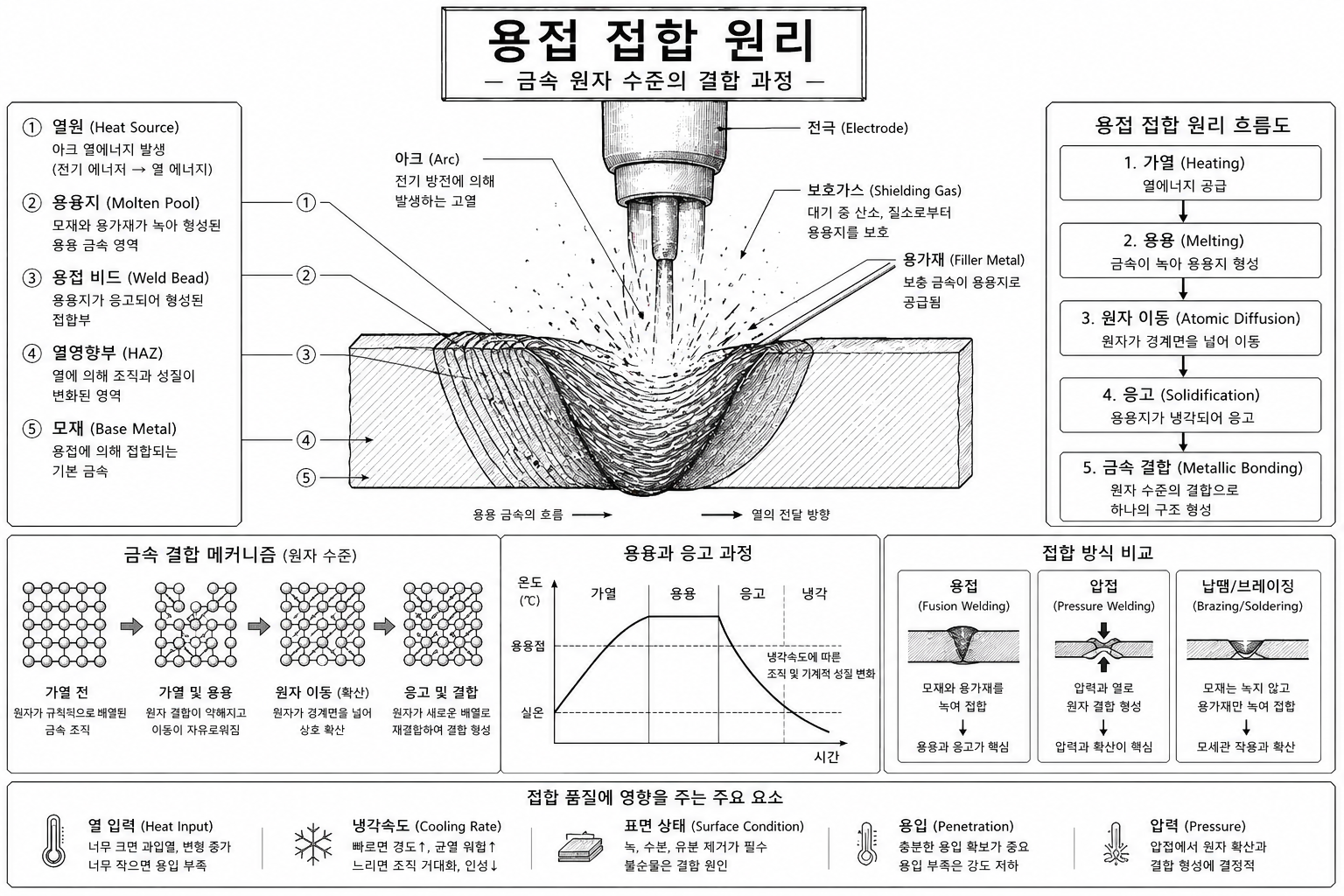 용접 접합 원리 개념도