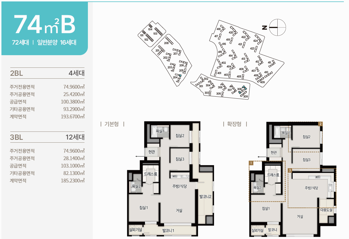 산성역 헤리스톤 평면도 74b