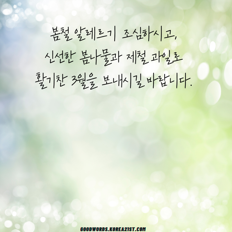 3월 인사말 문구 이미지 모음집
