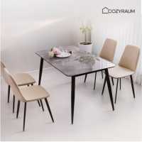 코지라움 12T 포세린 통 세라믹 식탁세트 4인용 테이블 1400 의자4개포함 울림소음방지 방문설치