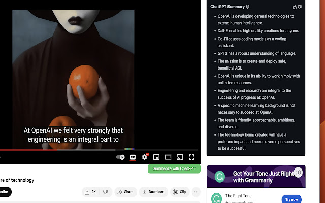 YoutubeDigest: summarize using ChatGPT-2