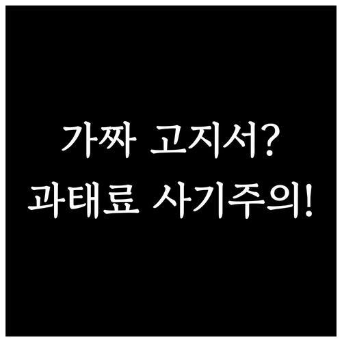 자동차 과태료 고지서 사기 방지 핵심..
