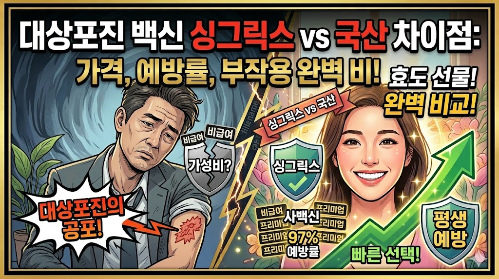 대상포진 백신 싱그릭스 vs 국산 차이점: 가격, 예방률, 부작용 완벽 비교