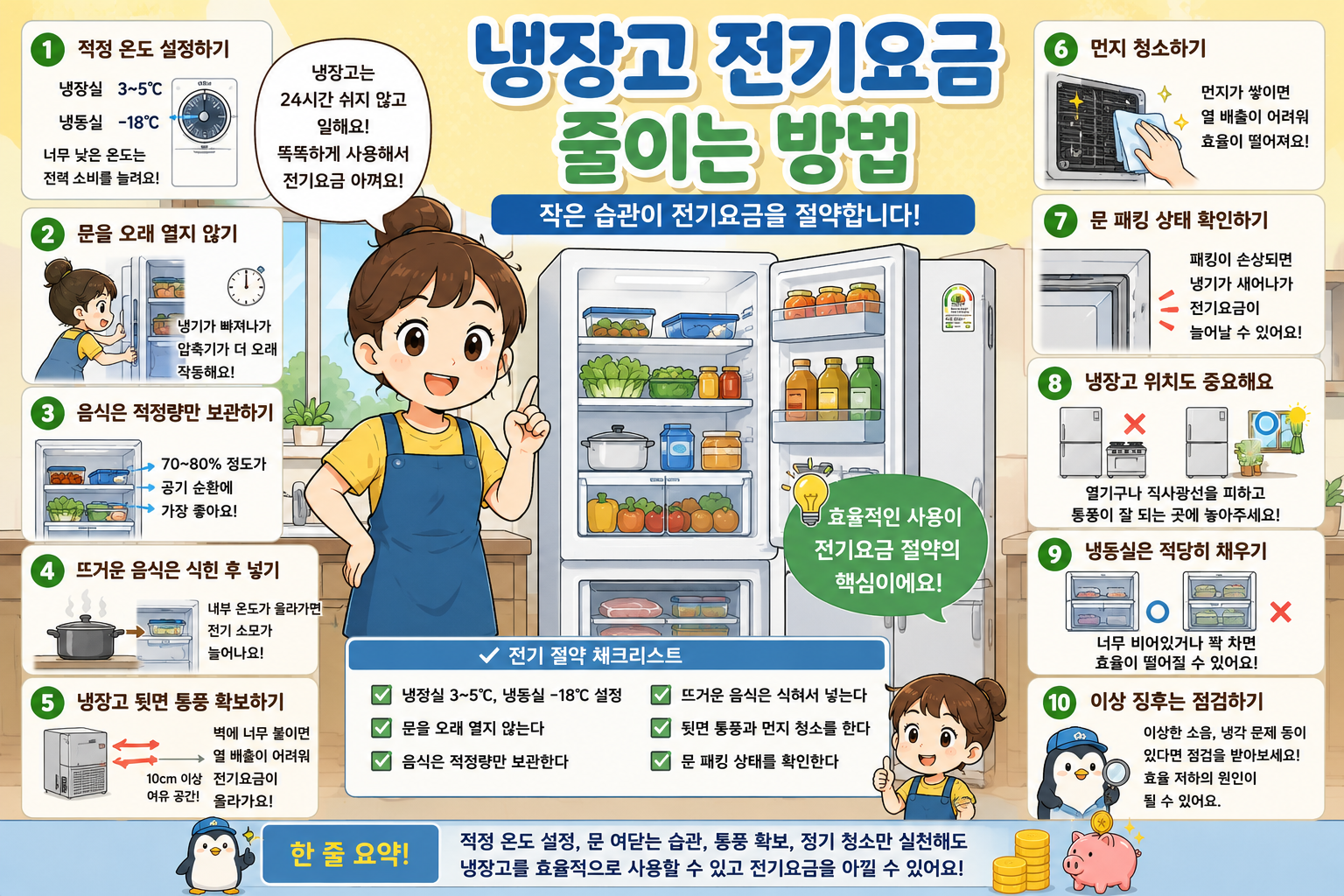 냉장고 전기요금 줄이는 방법
