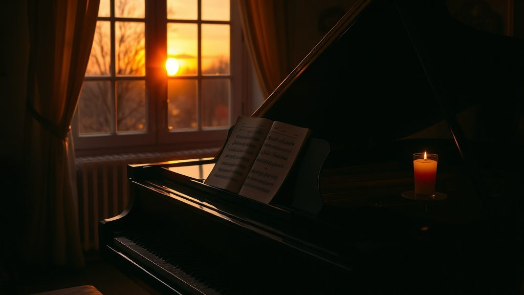 리스트 '사랑의 꿈' 에 관한 해설과 감상평, '사랑할 수 있는 한 사랑하라" 의 피아노 이미지 일러스트레이션(AI생성)