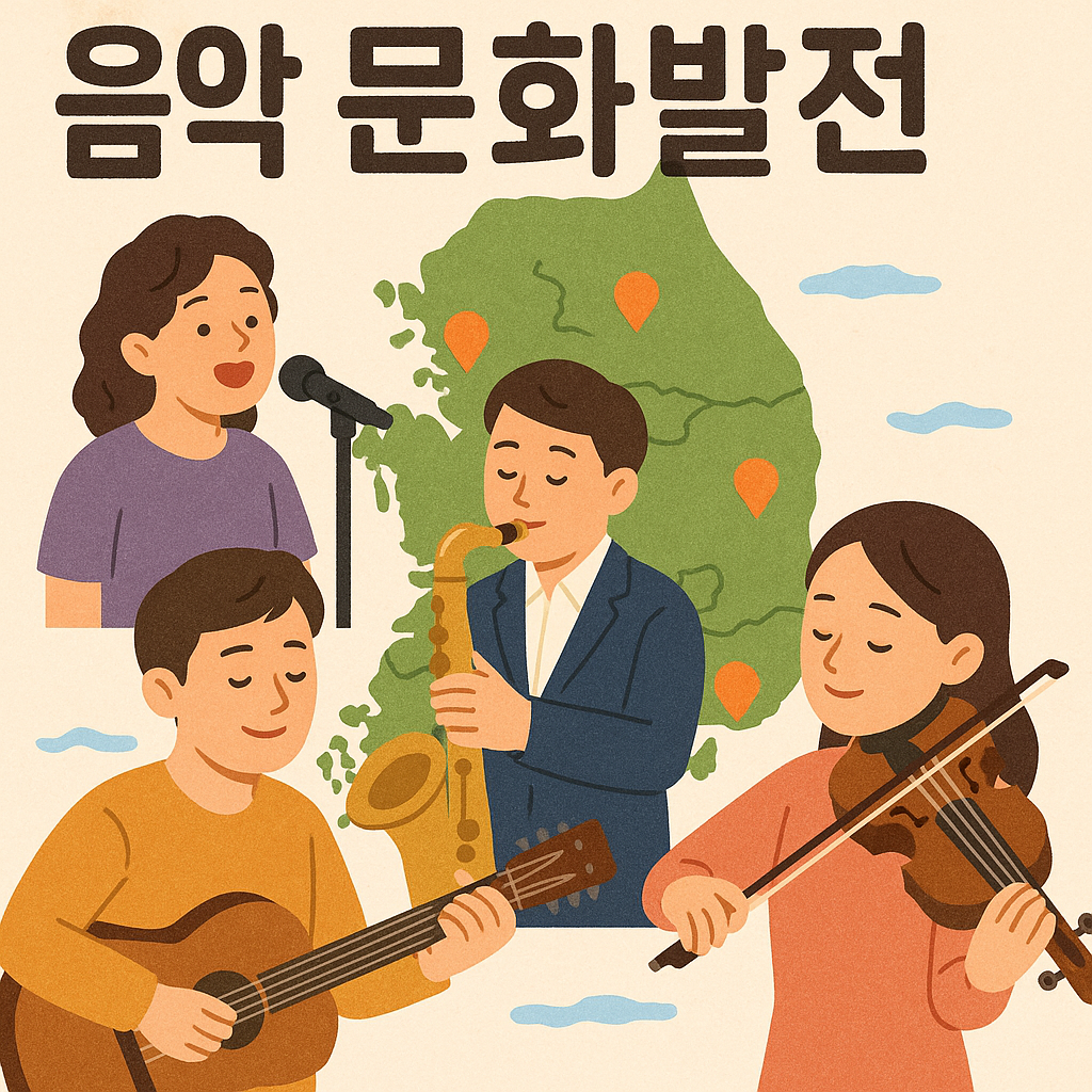 지역별 음악문화 발전비교 예시 그림