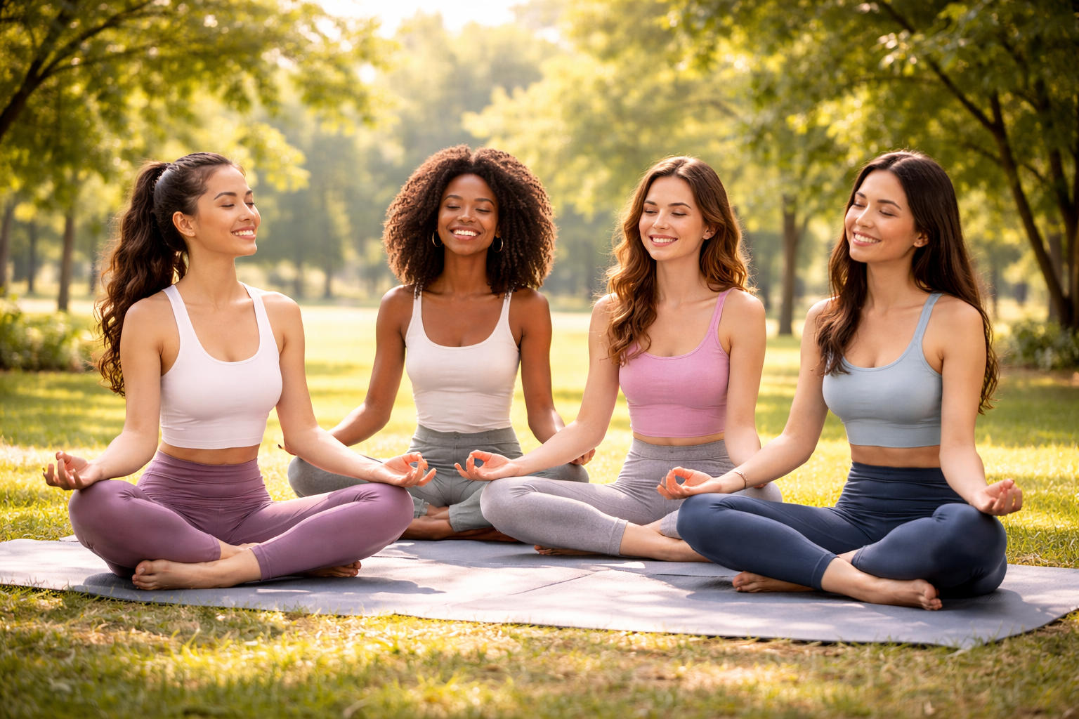 요가를 하는 여성들