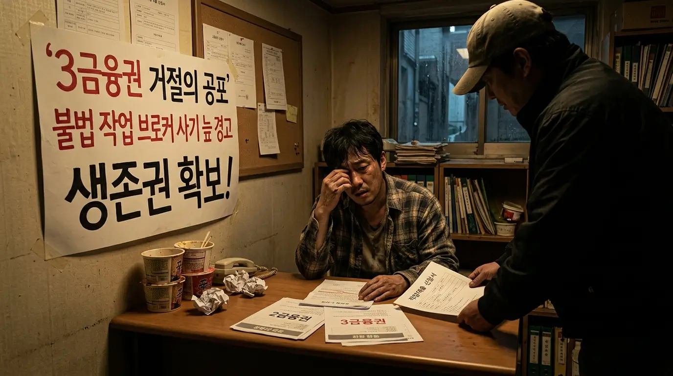 3금융권 거절의 공포 불법 작업 브로커 사기 늪 경고 및 생존권 확보