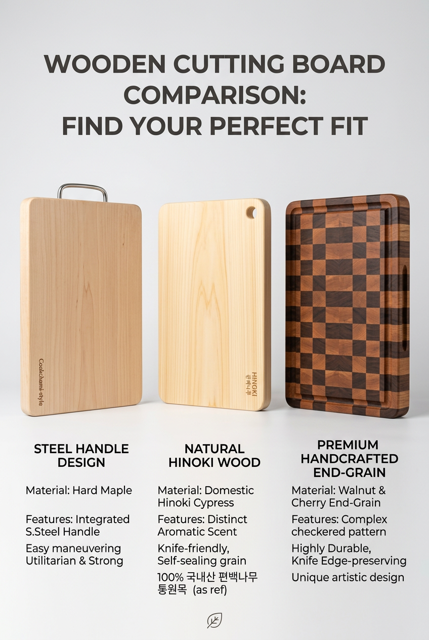 원목도마 추천 비교 쿡차미 편백 무나무 3종