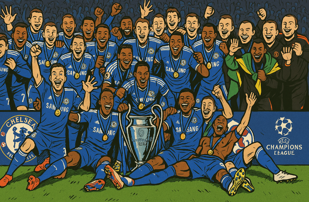 2001 챔피언스리그 우승을 축하하는 첼시FC 선수들 관련 이미지