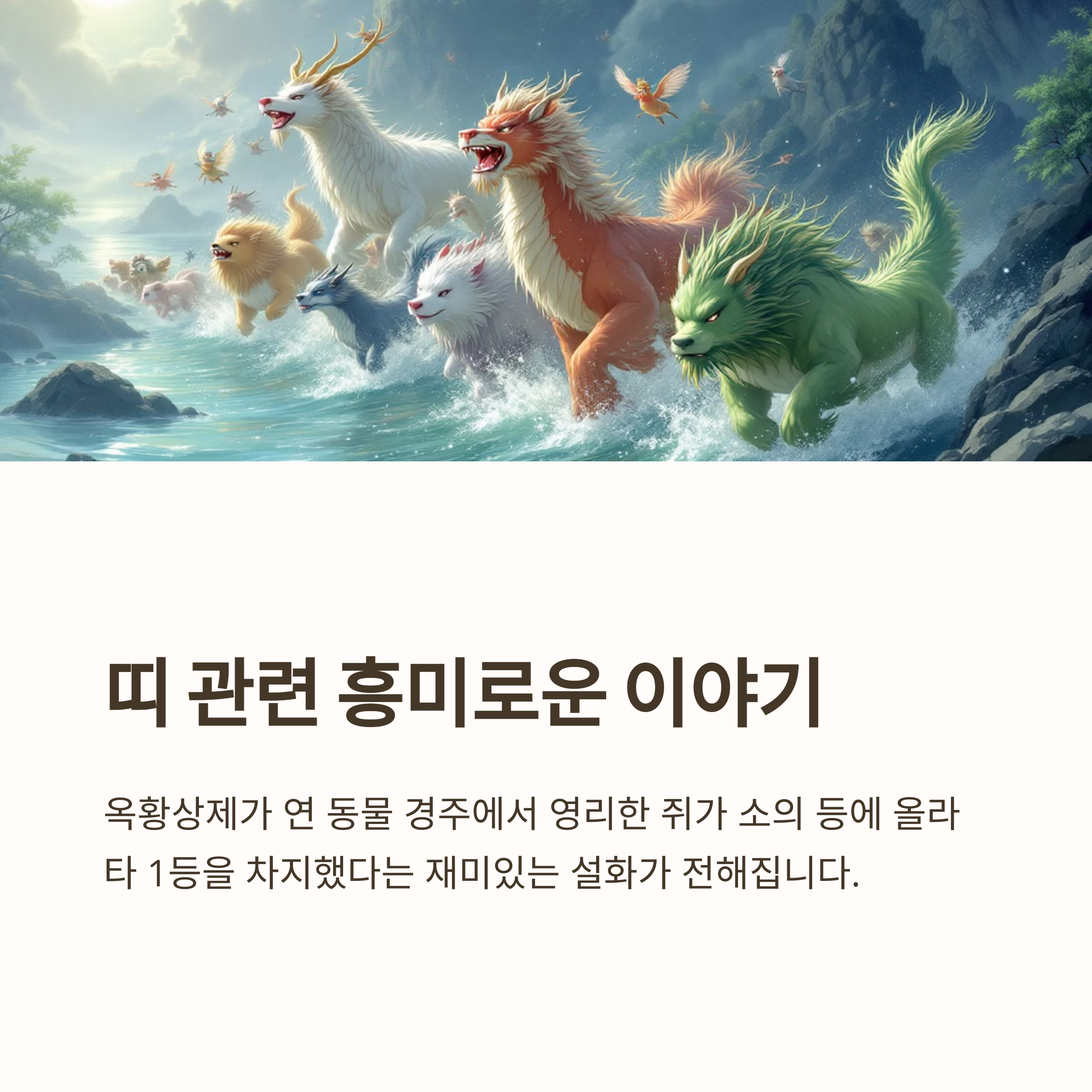 띠 관련 흥미로운 이야기