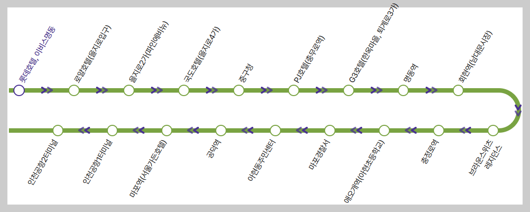 6015번 공항버스-노선도