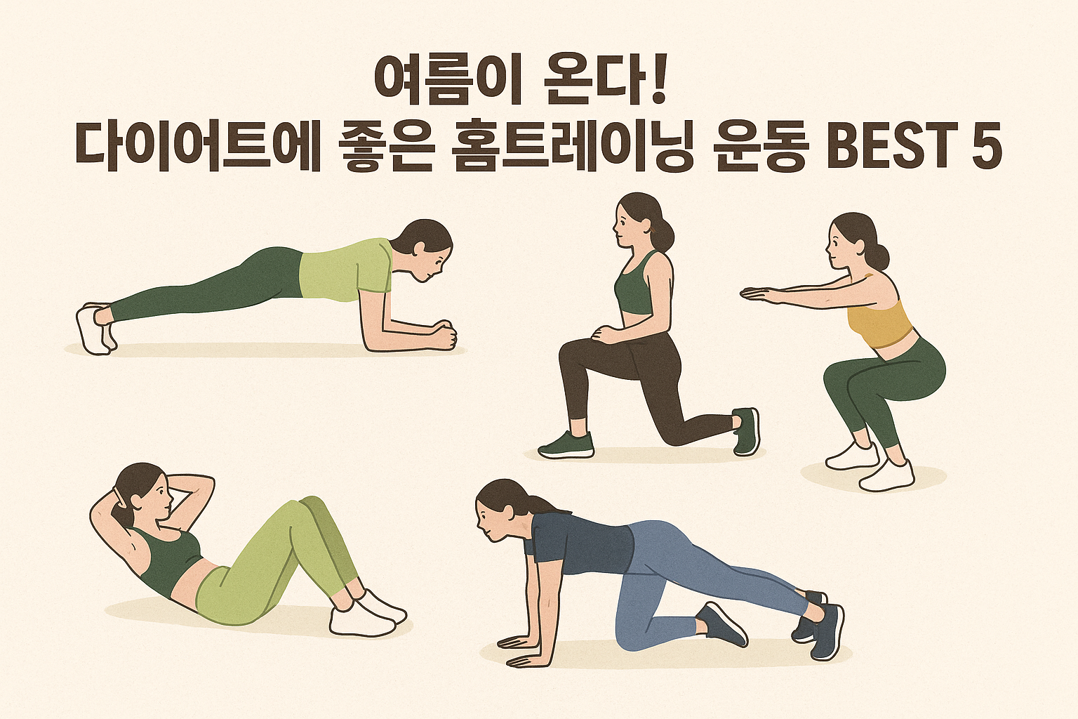 여름 대비 홈트 운동 사진