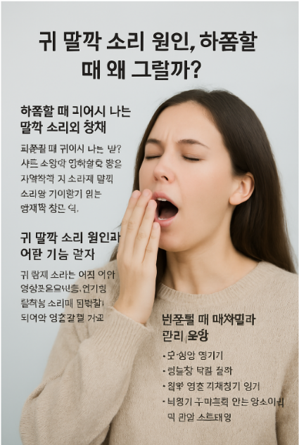 귀 딸깍 소리 원인, 하품할때 왜? 관련