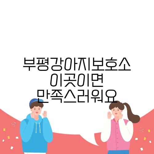 부평강아지보호소 이곳이면 만족스러워요