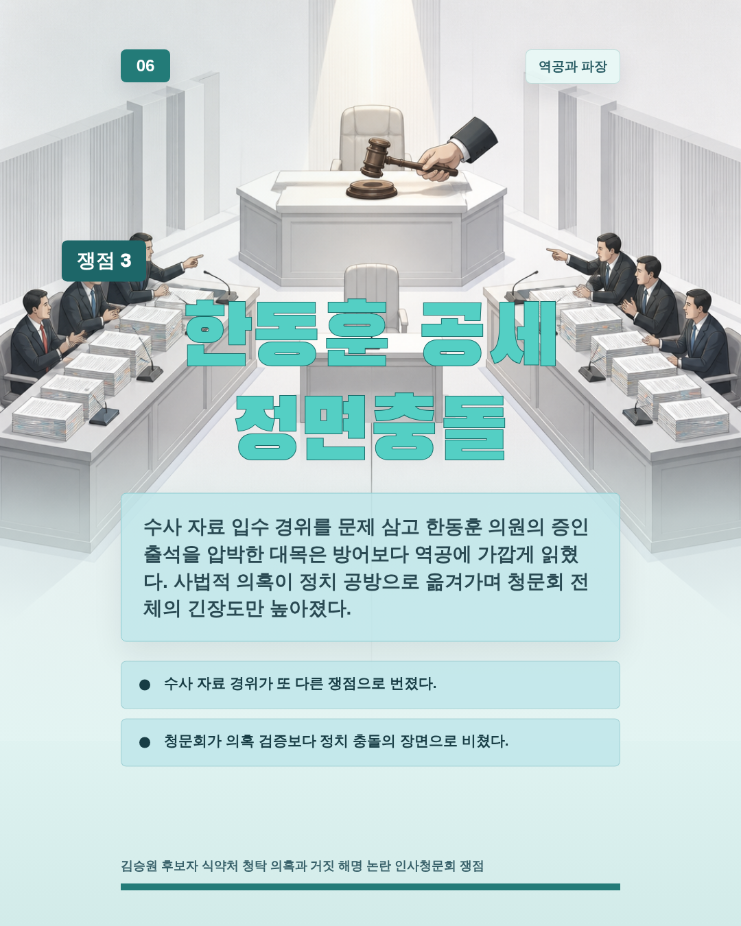 한동훈 공세 정면충돌