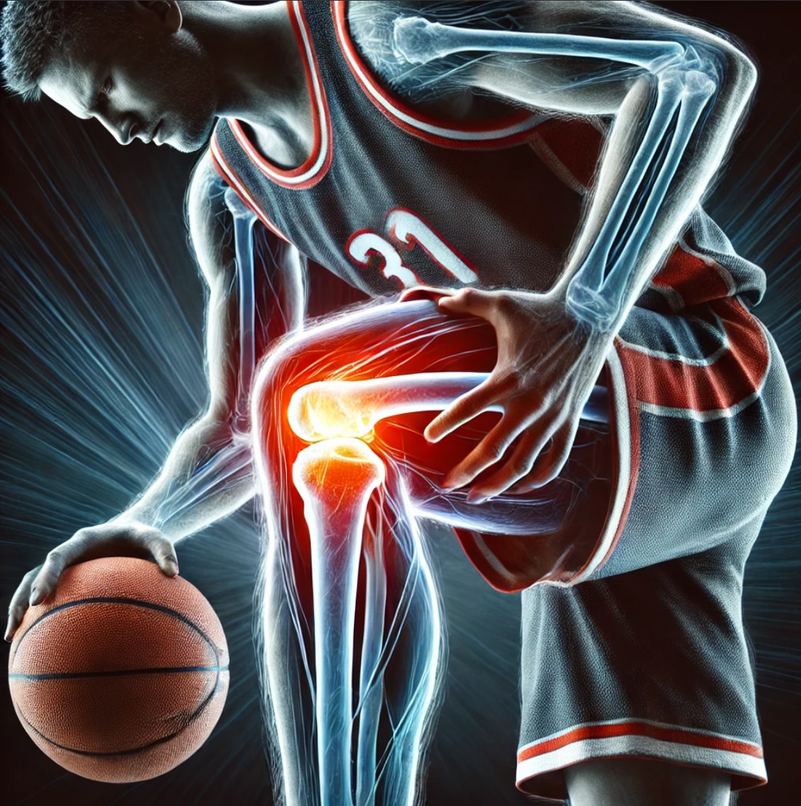 무릎 인대 손상과 농구 관련 사진