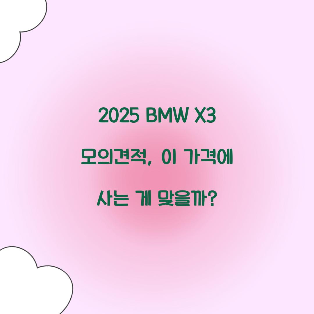 2025 BMW X3 모의견적
