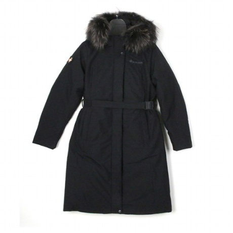 르꼬끄스포르티브 M 르꼬끄패딩 UQC 우먼스에슬레져 후드퍼 코트형 롱 다운 구스 QM422ODJO2-BLK