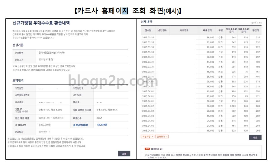소상공인 자영업자 카드 수수료 환급 신청 하기