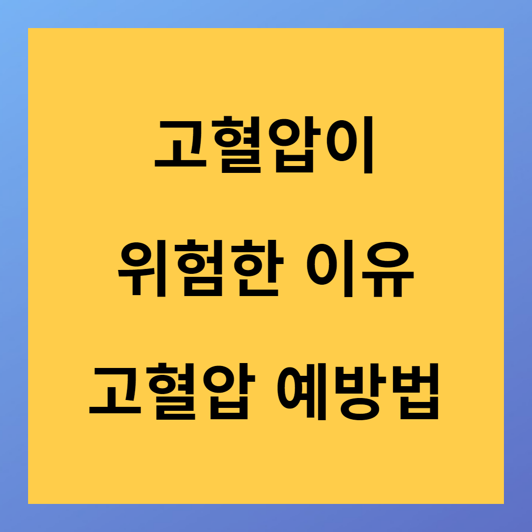 고혈압이 위험한 이유 고혈압 증상 및 원인 치료방법 예방법