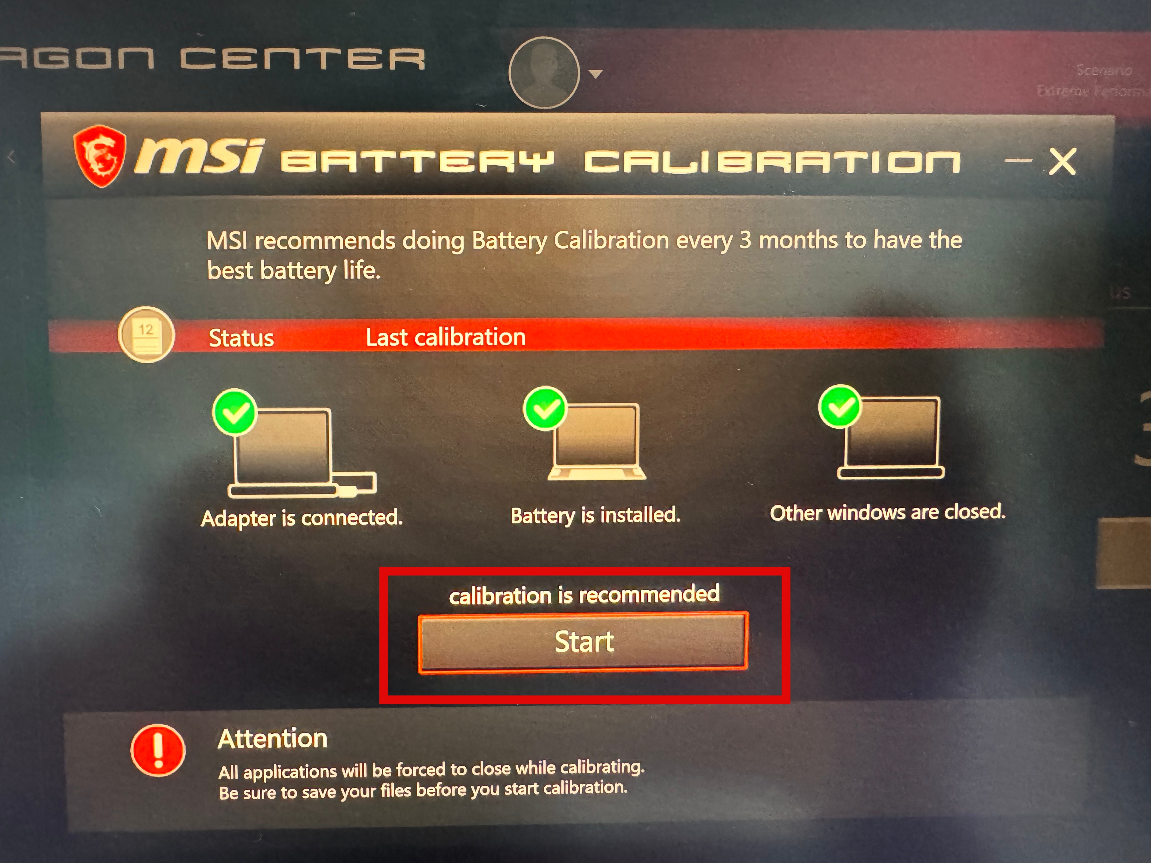 MSI 노트북 배터리 보정