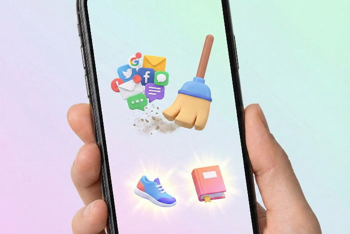 불필요한 알림을 제거하고 관심사만 남긴 스마트폰 화면