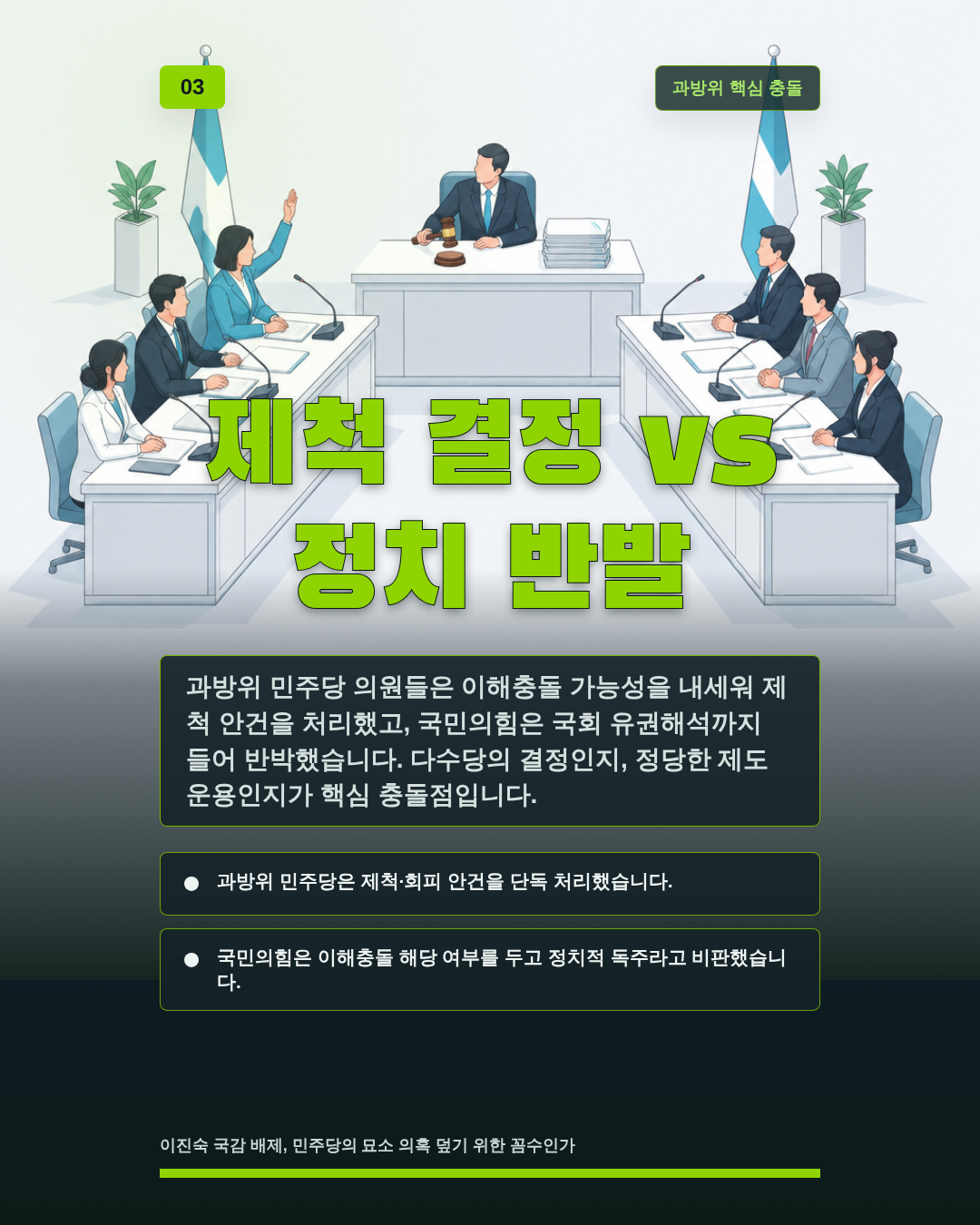 제척 결정 vs 정치 반발