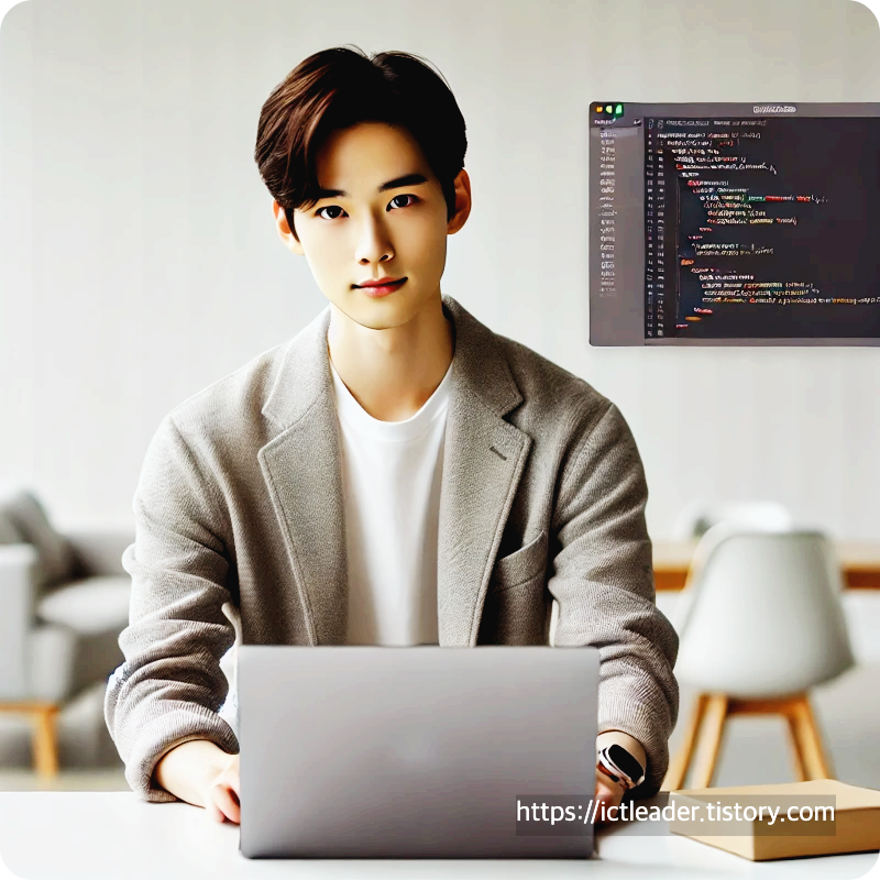 실시간 OpenAPI 데이터를 머신러닝으로 분석하는 자동화 워크플로우를 시연하고 있는 30대 개발자