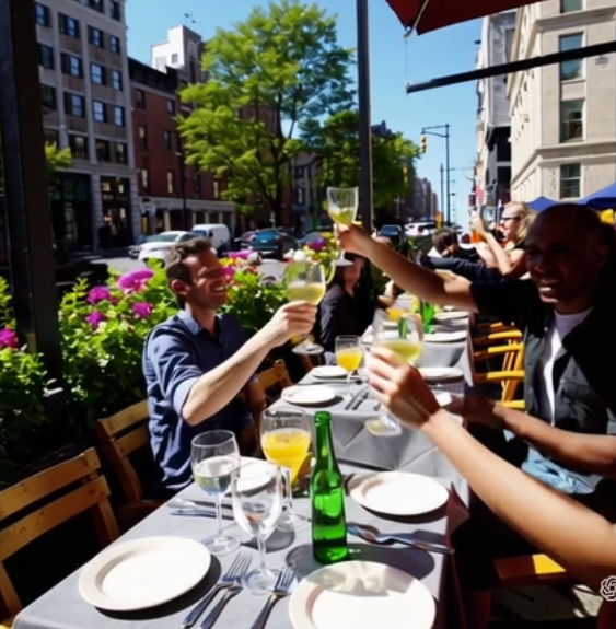 맨하탄 레스토랑 야외 식당, 옥외 설치 방법, 야외 레스토랑 설치 방법