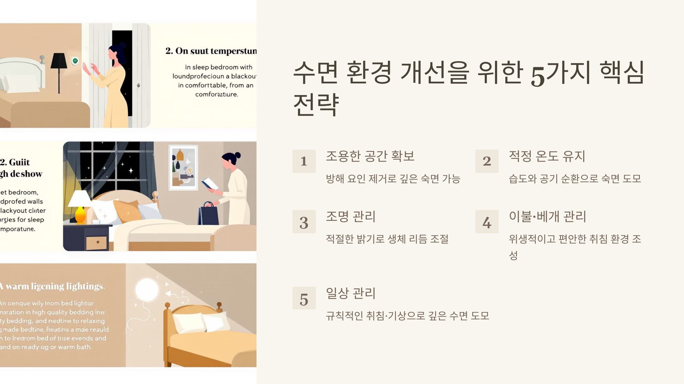 수면의 질을 높이는 환경조성