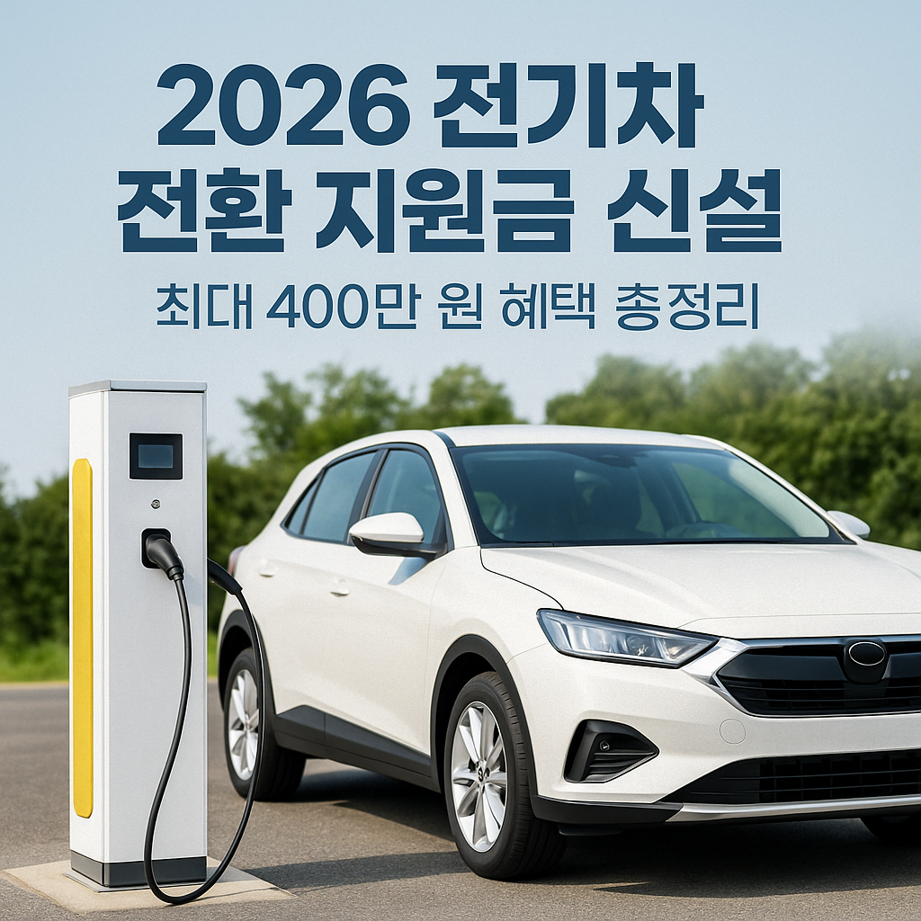 2026 전기차 전환 지원금 신설: 최대 400만 원 혜택