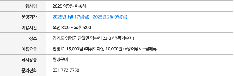 2025양평빙어축제