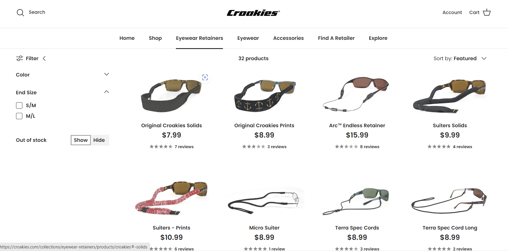 Croakies Original Eyewear Retainer