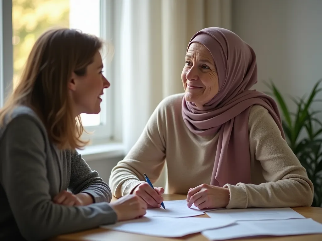 암환자가 의료 지원을 신청한는 모습