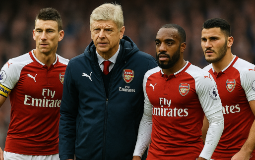 아스날 선수들과 벵거 감독