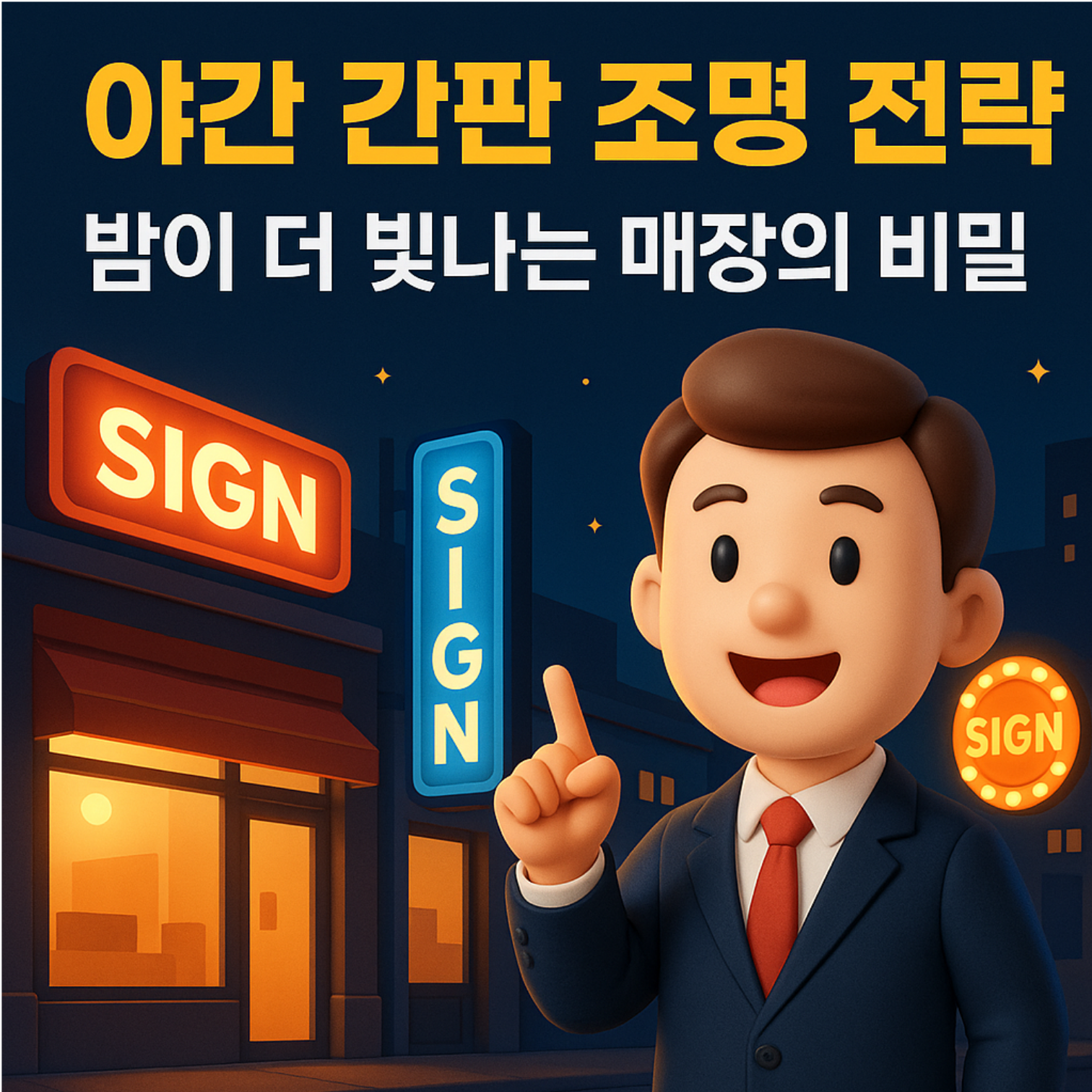 야간 간판 조명 전략 &ndash; 밤이 더 빛나는 매장의 비밀