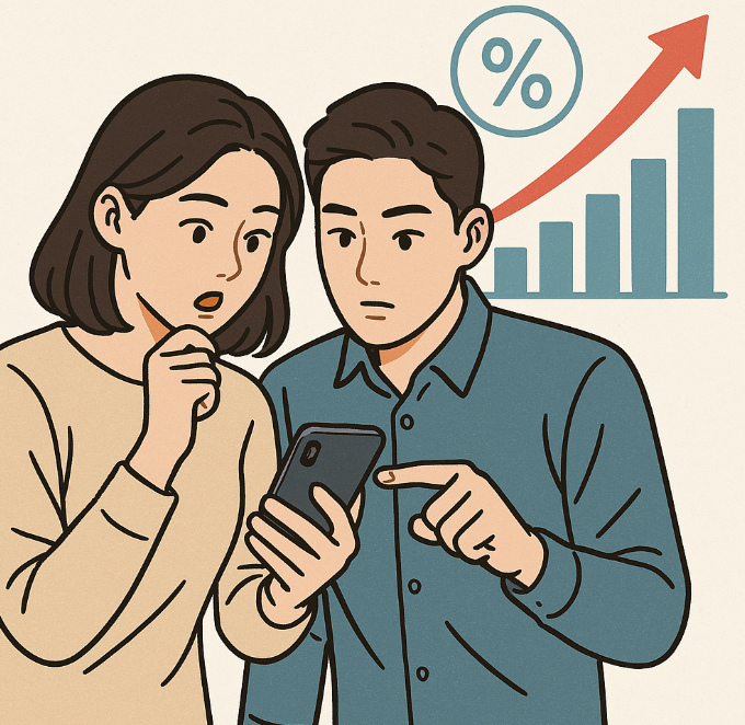금리 인상에 따른 청년들 고민하는 이미지