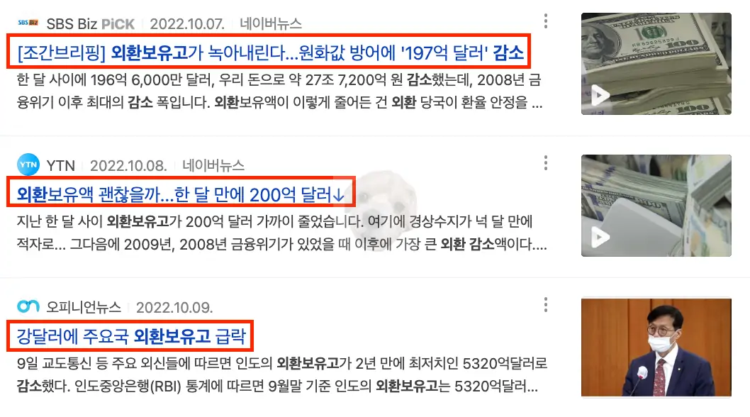 외환보유고 관련 뉴스 사진