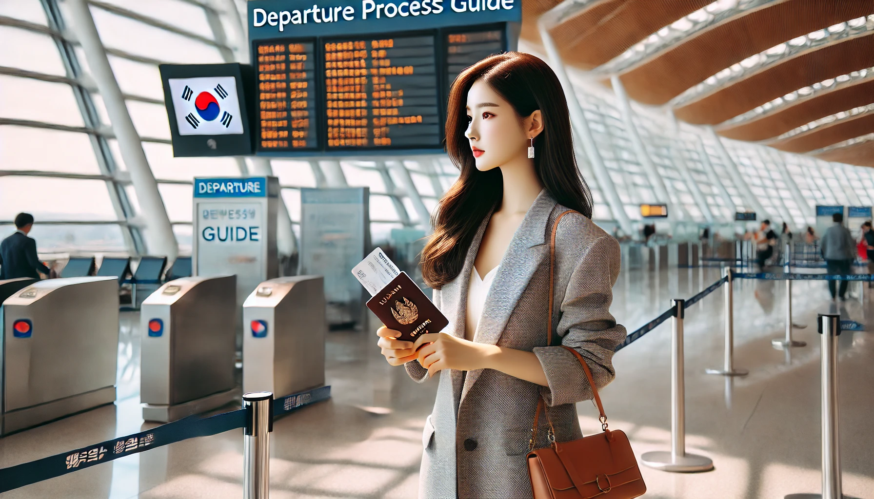 여행객이 출국하는 이미지