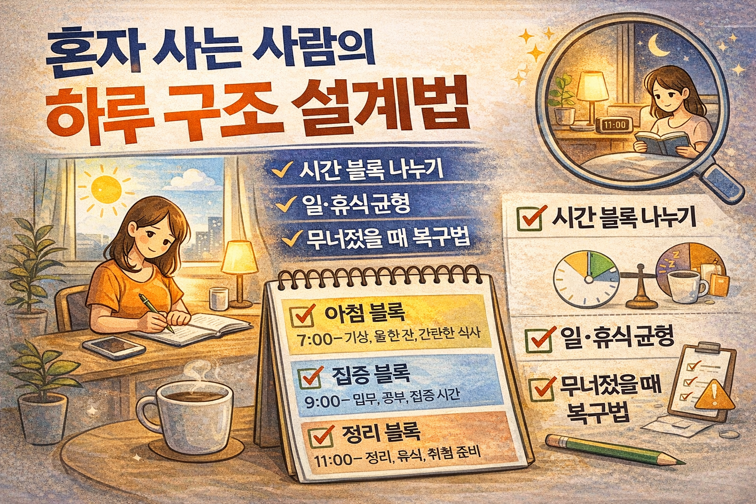 혼자 사는 사람의 하루 구조 설계법