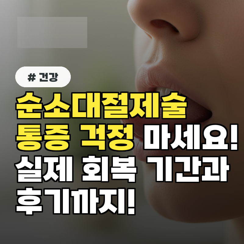 순소대절제술, 통증 걱정 마세요! 실제 회복 기간과 후기