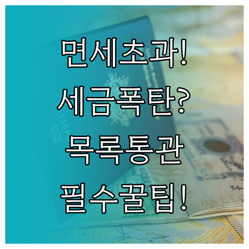 면세 한도 초과 시 대처법: 목록통관..