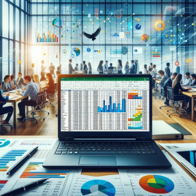 다양한 데이터가 표시된 화면을 분석하는 모습